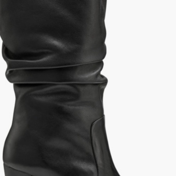 JOHNSTON AND MURPHY CHARLOTTE BLACK LEATHER SLOUCH BOOTS Heel New Women's 9 1/2 - Picture 2 of 4